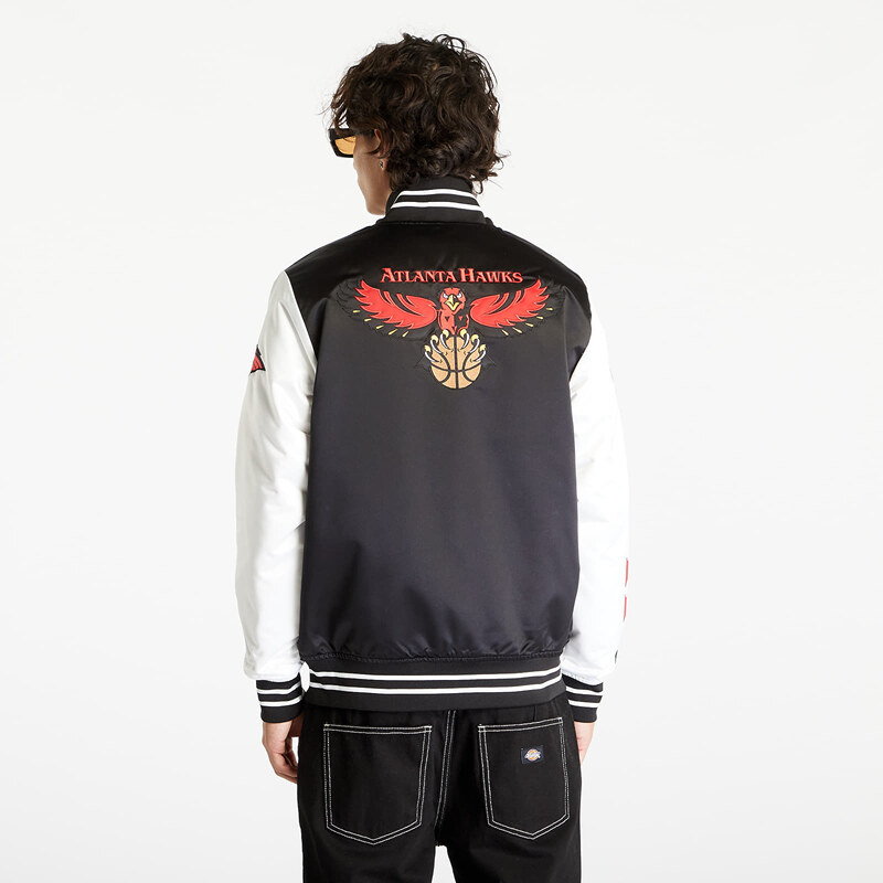 Jachetă bomber pentru bărbați Mitchell & Ness Atlanta Hawks Team Origins Jacket Black