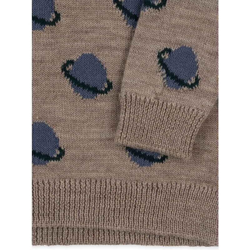 Konges Sløjd pulover de lână pentru copii culoarea gri