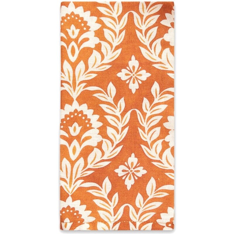 La DoubleJ leaf-print linen napkins (set of 2) - Orange