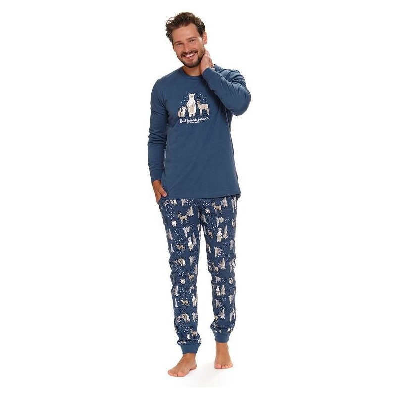 DN Nightwear Pijamale bărbați Best Friends albastru