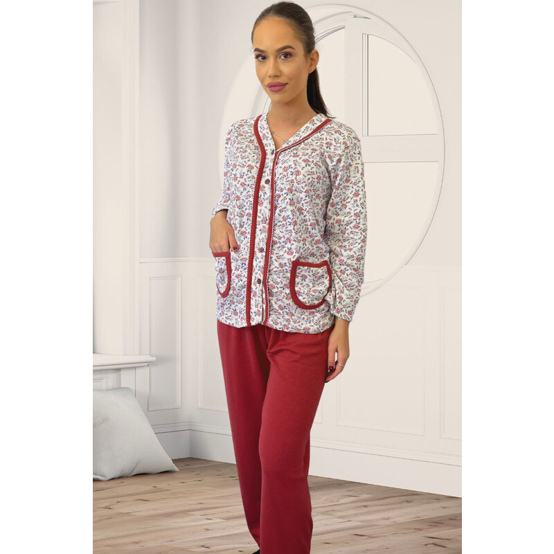Evio Fashion Pijama Roza Bordo