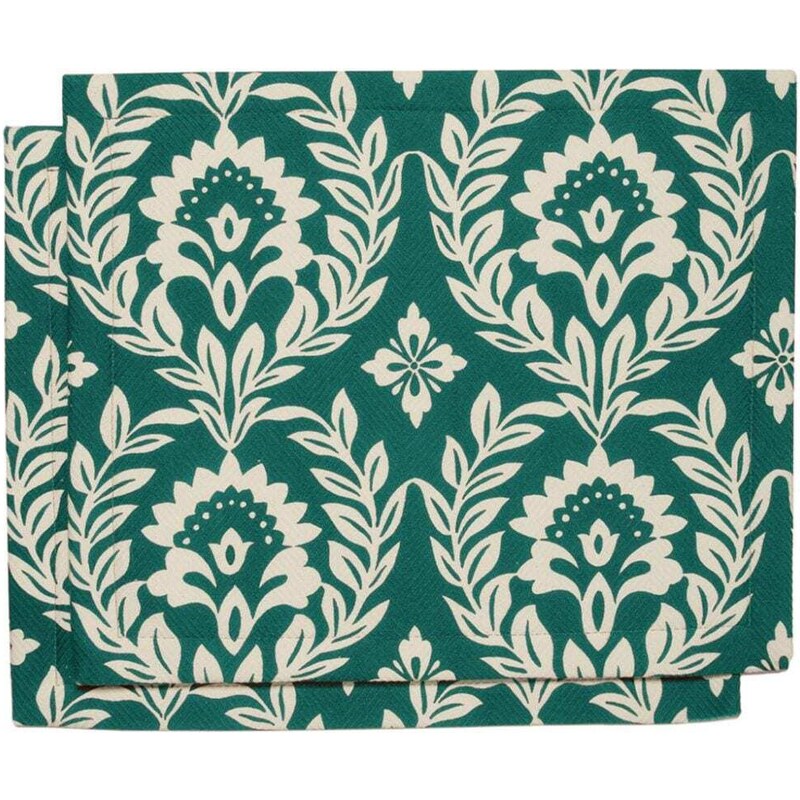 La DoubleJ leaf-print linen placemats (set of 2) - Green