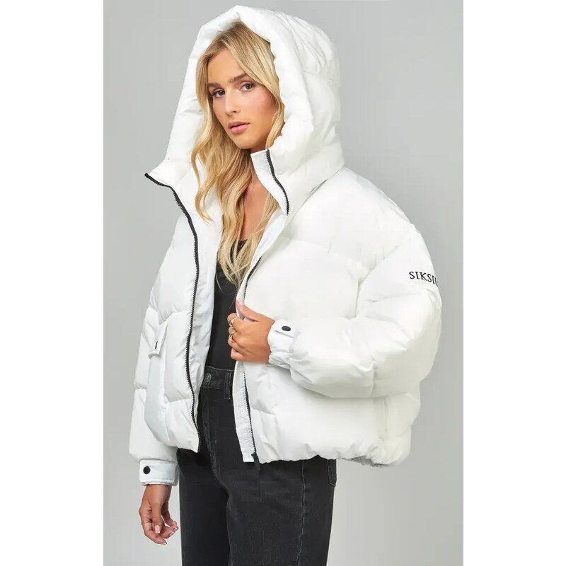 Jachetă SIKSILK Oversized Padded white