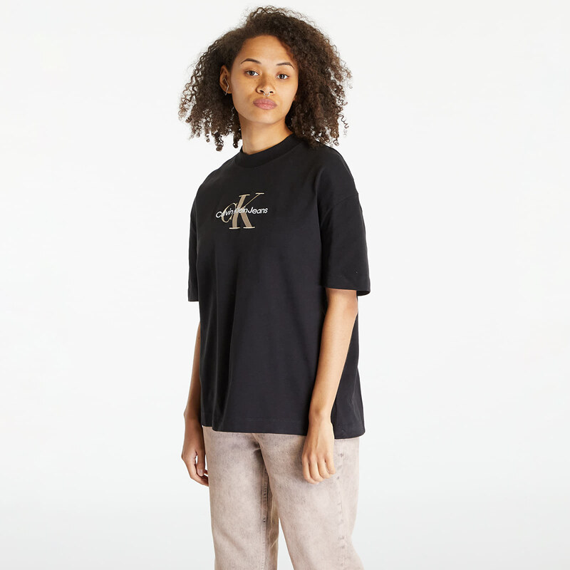 Tricou pentru femei Calvin Klein Jeans Cotton Monogram T-Shirt Black