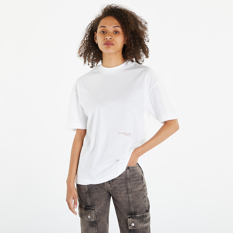 Tricou pentru femei Calvin Klein Jeans Back Floral Graphic T-Shirt White