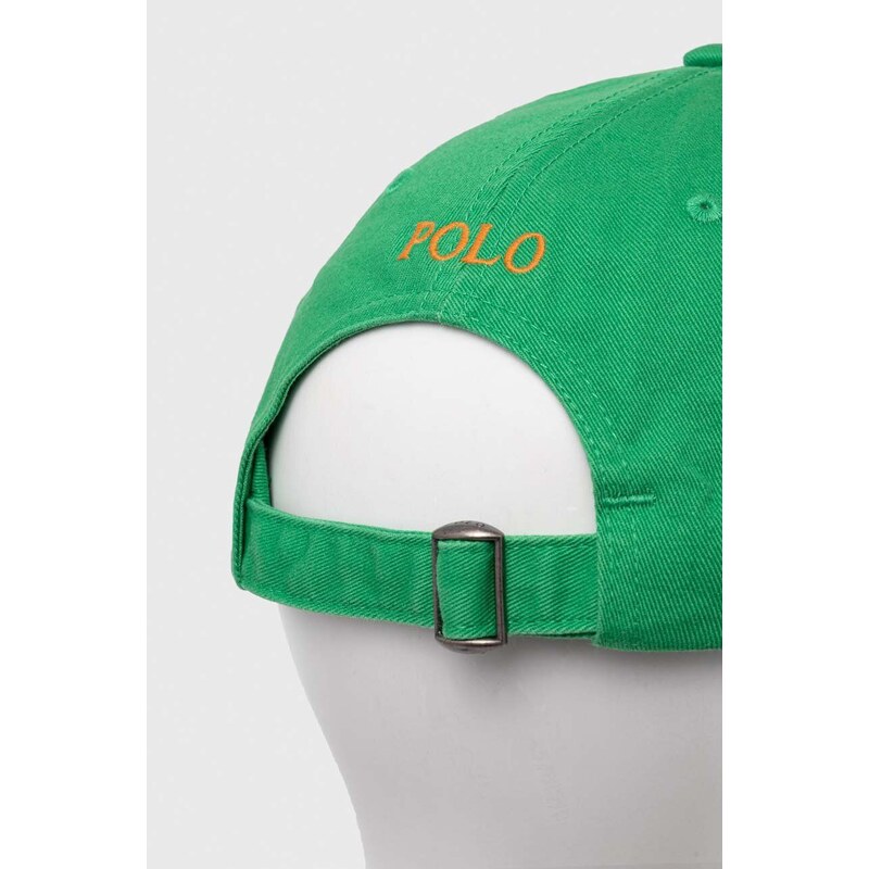 Polo Ralph Lauren șapcă de baseball din bumbac culoarea verde, cu imprimeu 710667709