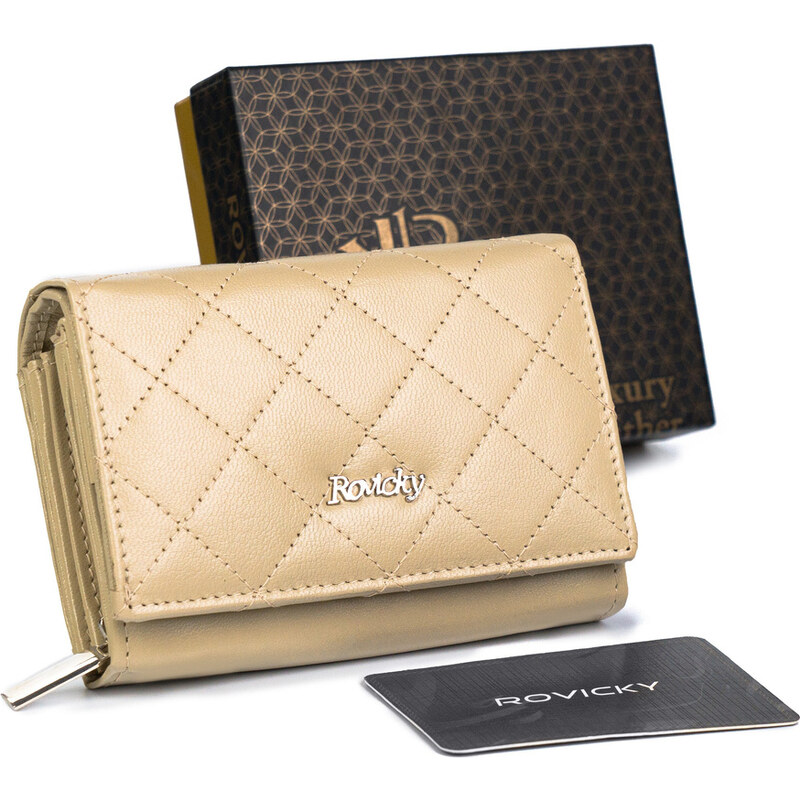 Portofel dama din piele naturala Rovicky PTR-R-RD-02-GCL-Q-3806 B