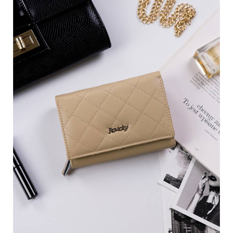 Portofel dama din piele naturala Rovicky PTR-R-RD-02-GCL-Q-3806 B