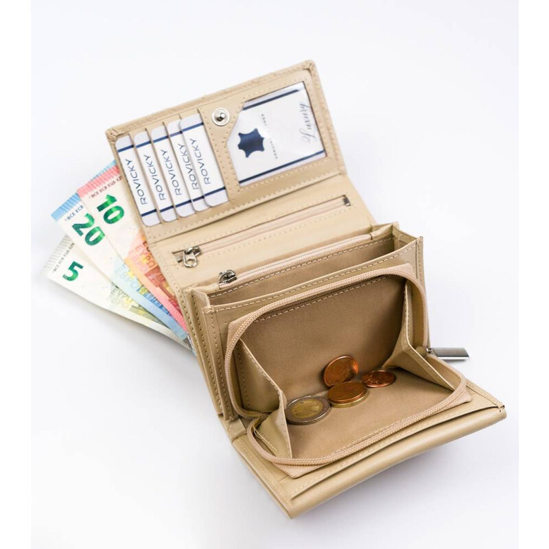 Portofel dama din piele naturala Rovicky PTR-R-RD-02-GCL-Q-3806 B