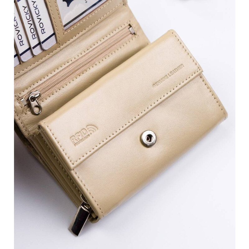 Portofel dama din piele naturala Rovicky PTR-R-RD-02-GCL-Q-3806 B