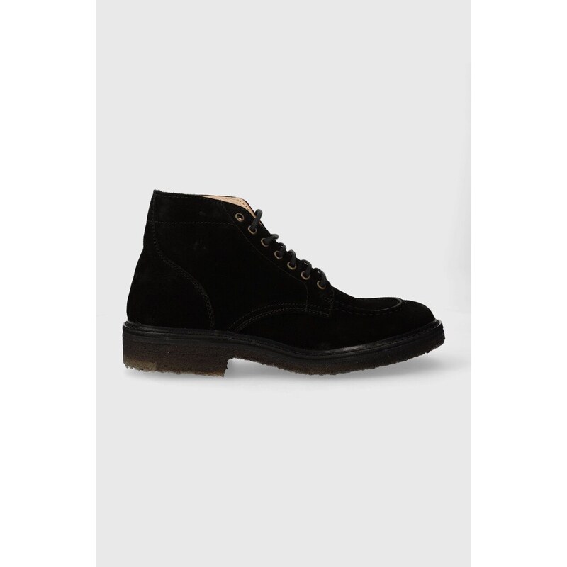 Astorflex pantofi de piele întoarsă NUVOFLEX bărbați, culoarea negru, NUVOFLEX.001.900