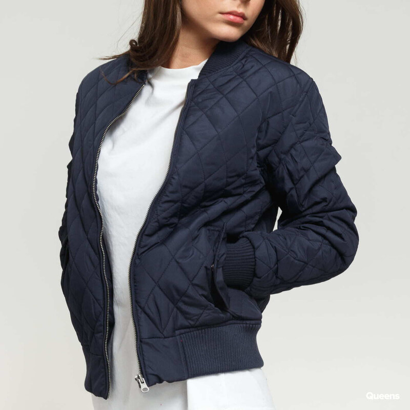 Jachetă bomber pentru femei Urban Classics Ladies Diamond Quilt Nylon Jacket Navy