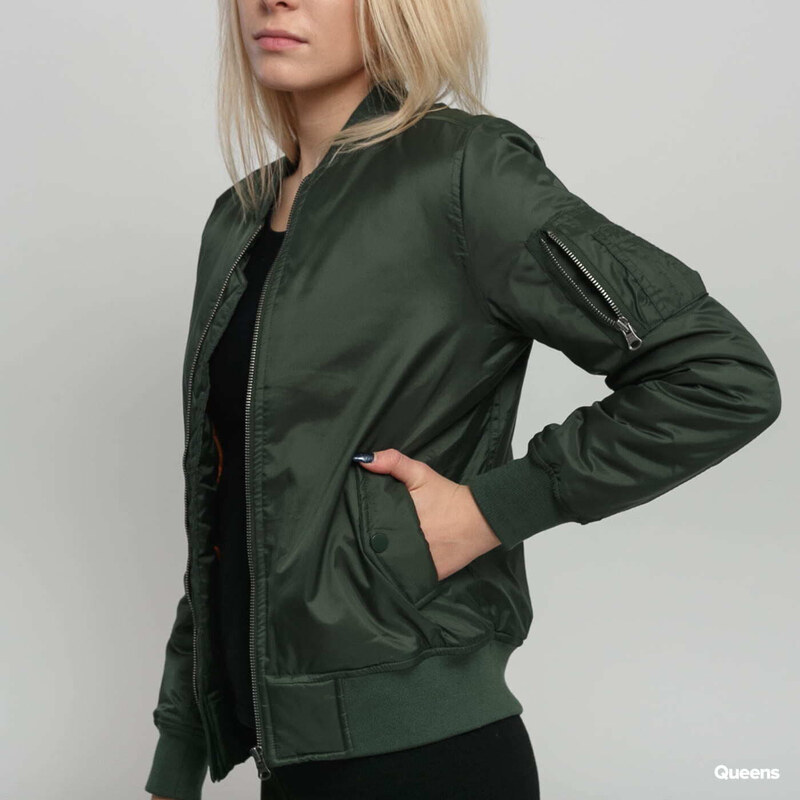 Jachetă bomber pentru femei Urban Classics Ladies Basic Bomber Jacket Green