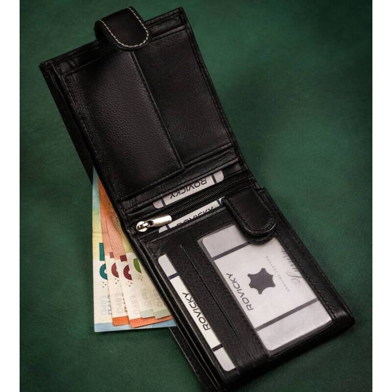 Portofel barbati ALWAYS WILD Wellington RFID negru cu inchidere prin capsa