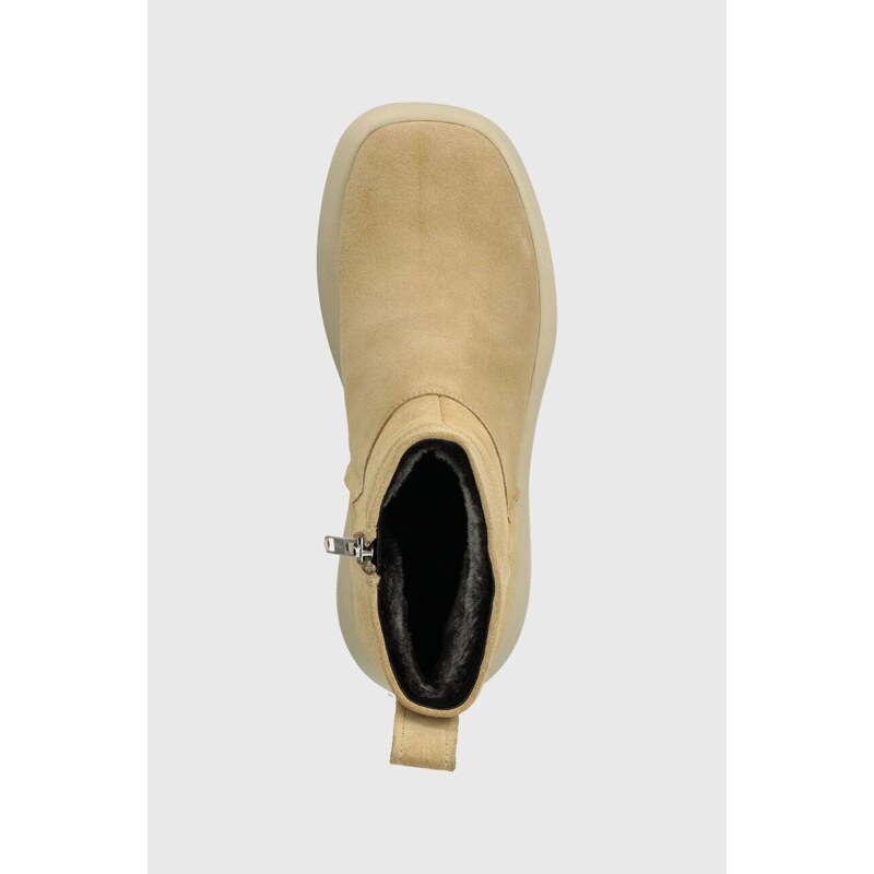 Vagabond Shoemakers cizme din piele intoarsa JANICK femei, culoarea bej, cu toc plat, izolat, 5695.040.13