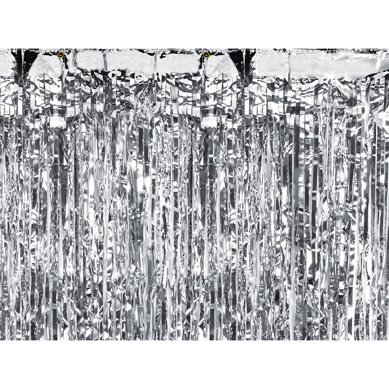 Partydeco Perdea decorativa, argintiu, 90x250 cm