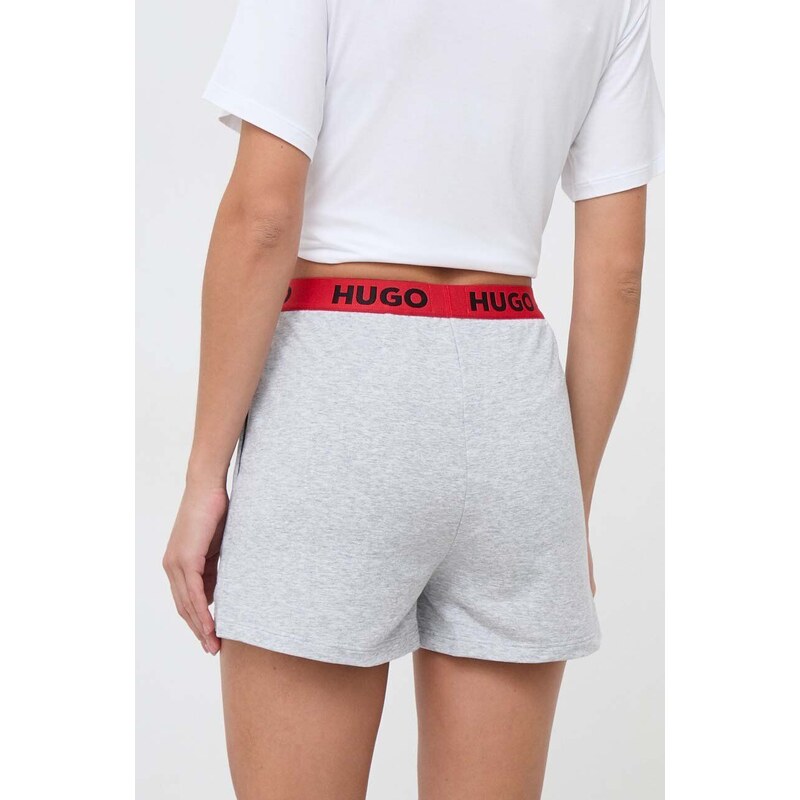 HUGO pantaloni scurți de pijama femei, culoarea gri 50490600