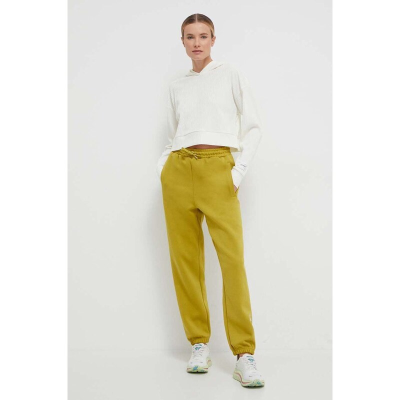 adidas by Stella McCartney pantaloni de trening culoarea verde, cu imprimeu IU0863