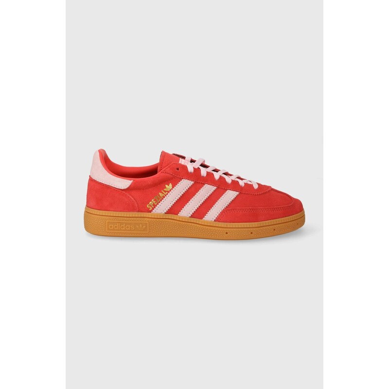 adidas Originals sneakers din piele întoarsă Handball Spezial culoarea roșu, IE5894