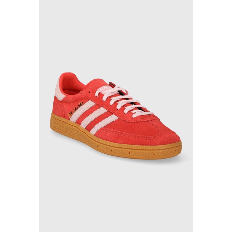 adidas Originals sneakers din piele întoarsă Handball Spezial culoarea roșu, IE5894