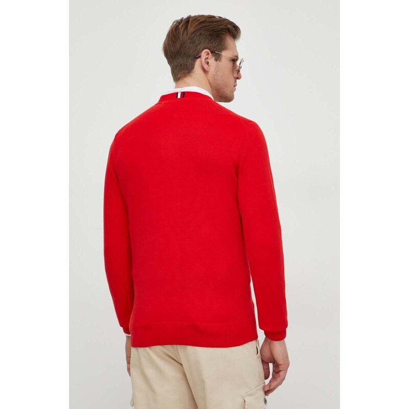 Tommy Hilfiger pulover de bumbac culoarea roșu, light MW0MW33511
