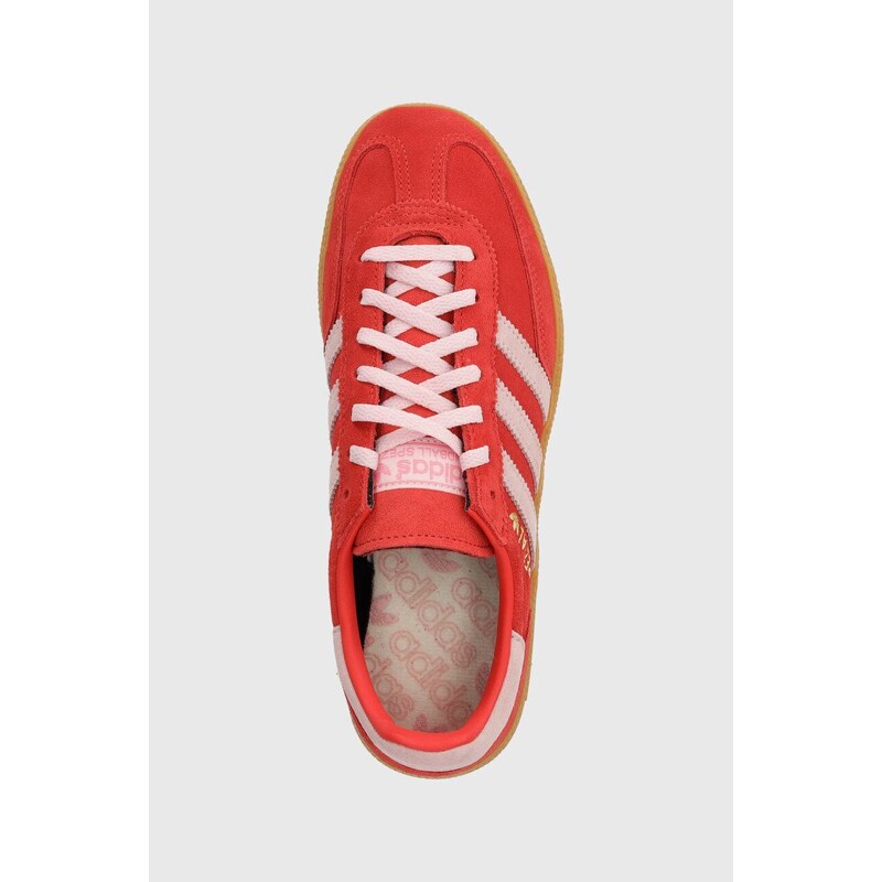 adidas Originals sneakers din piele întoarsă Handball Spezial culoarea roșu, IE5894