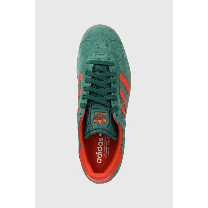 adidas Originals sneakers din piele întoarsă Gazelle culoarea verde, IG6200
