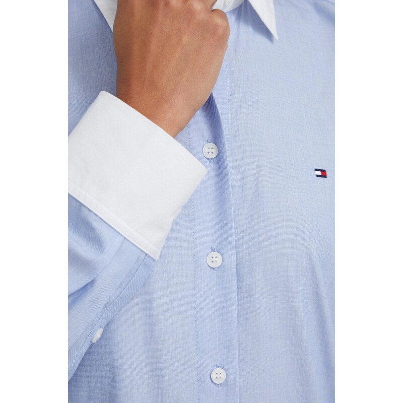 Tommy Hilfiger cămașă din bumbac femei, cu guler clasic, regular WW0WW40531
