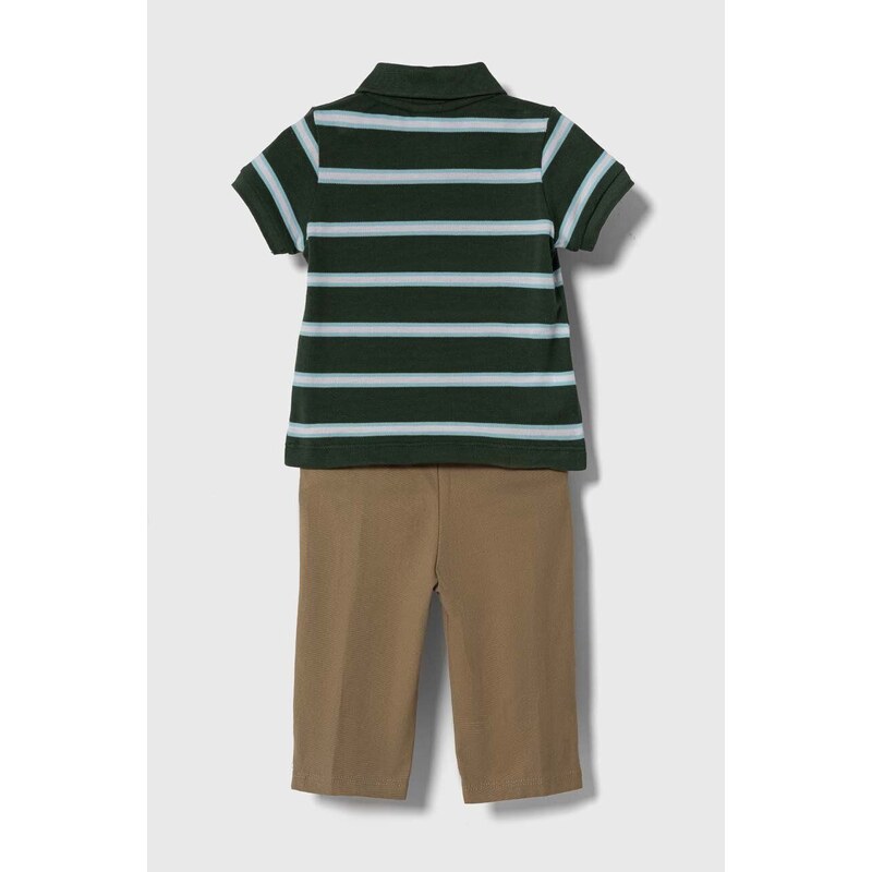 Lacoste pijamale pentru bebelusi culoarea verde, modelator