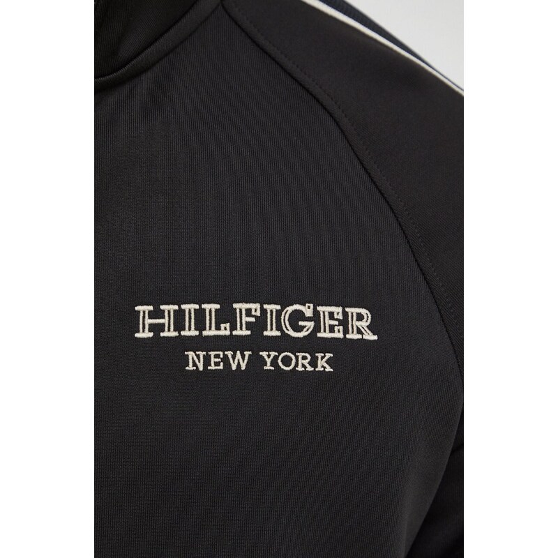 Tommy Hilfiger bluză bărbați, culoarea negru, cu imprimeu MW0MW33716