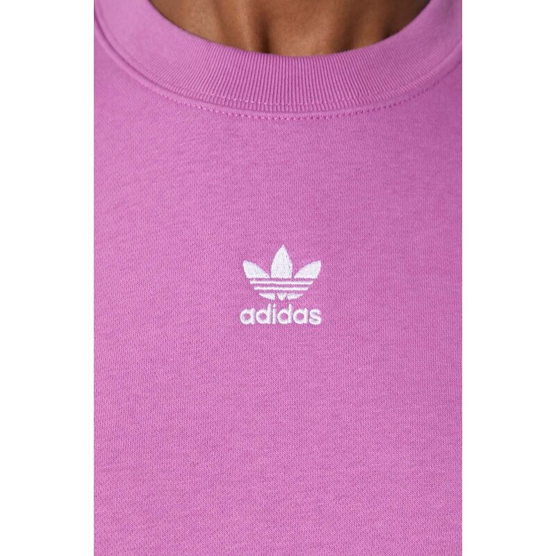 adidas Originals bluză Adicolor Essentials Crew Sweatshirt femei, culoarea roz, uni, IR5975