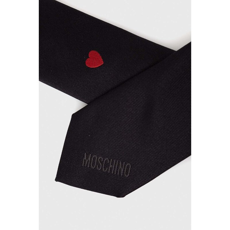 Moschino cravata de matase culoarea negru