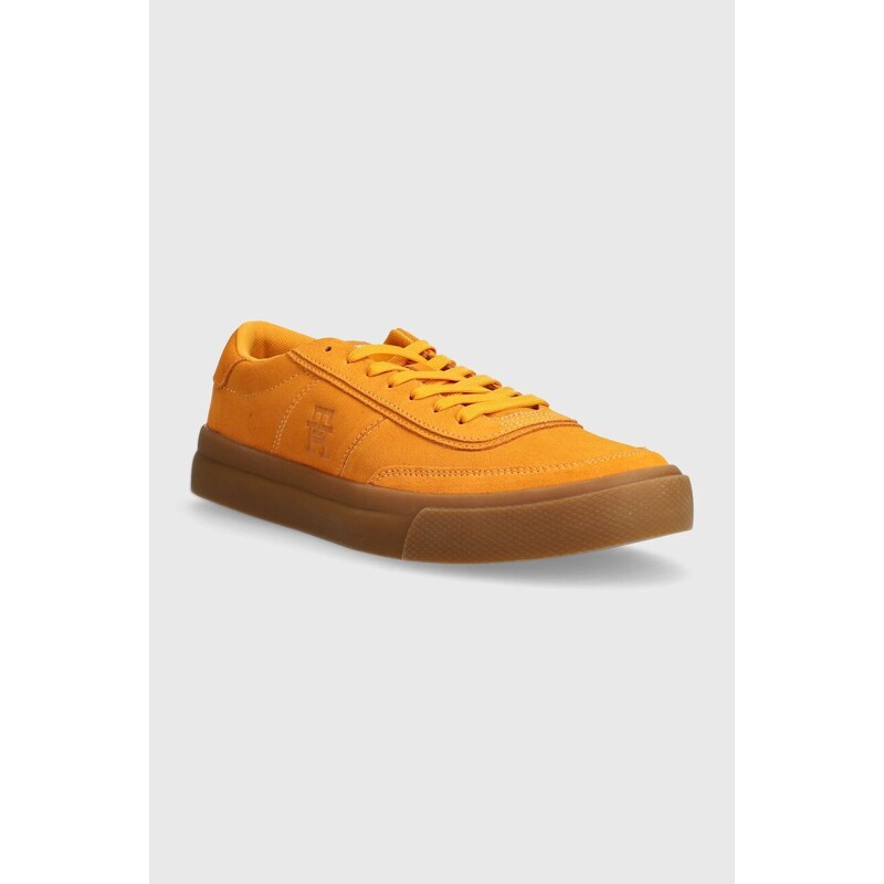 Tommy Hilfiger sneakers din piele intoarsă TH CUPSET SUEDE culoarea portocaliu, FM0FM04977