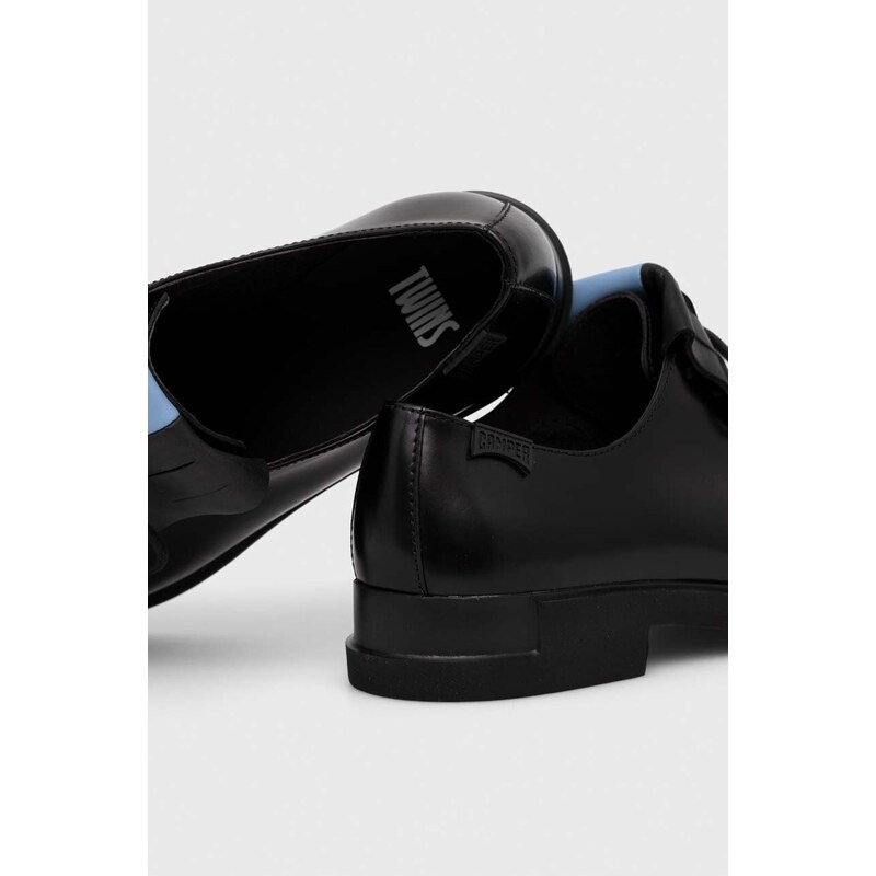 Camper pantofi de piele TWS femei, culoarea negru, cu toc plat, K201454.005