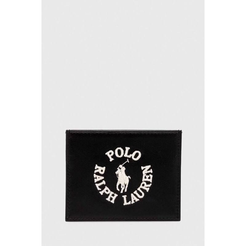 Polo Ralph Lauren caracasă din piele culoarea negru 405898661