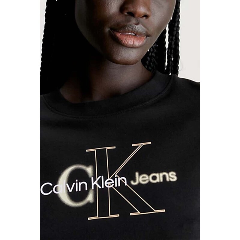 CALVIN KLEIN T-Shirt Bold Monologo Baby Tee J20J222639 BEH ck black
