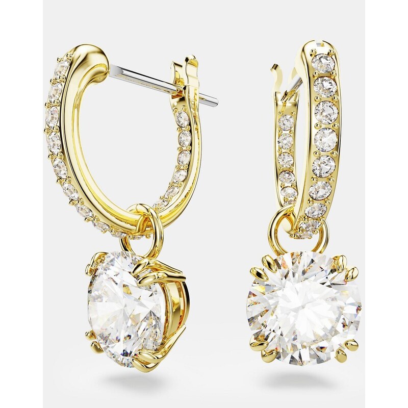 Swarovski constella drop earrings in gold-tone plated-White