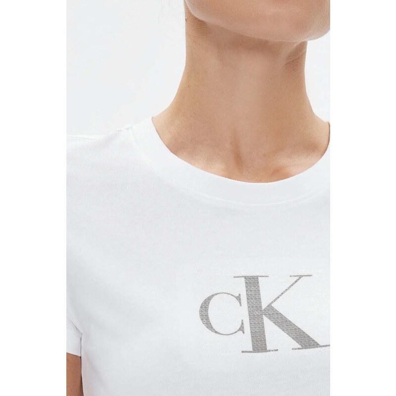CALVIN KLEIN T-Shirt Sequin Slim Tee J20J222961 YAF bright white