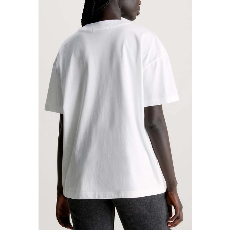 CALVIN KLEIN T-Shirt Ck Embro Badge Boyfriend Tee J20J222568 YAF bright white