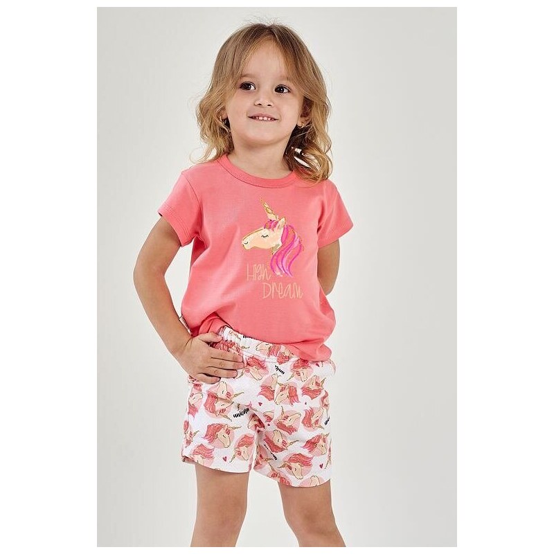 Taro Pijamale de vară pentru fete Mila roz cu unicorn