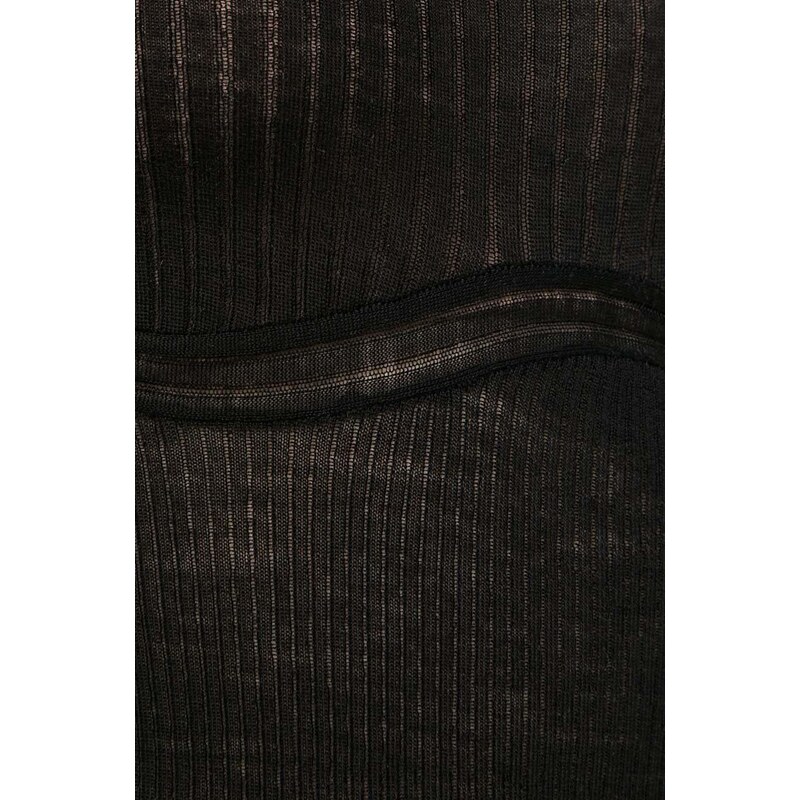 Patrizia Pepe pulover de lana femei, culoarea negru, light, cu turtleneck