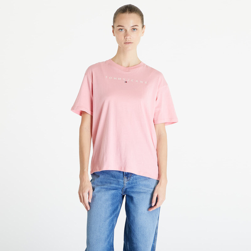 Tommy Hilfiger Tricou pentru femei Tommy Jeans Relaxed New Linear Short Sleeve Tee Tickled Pink