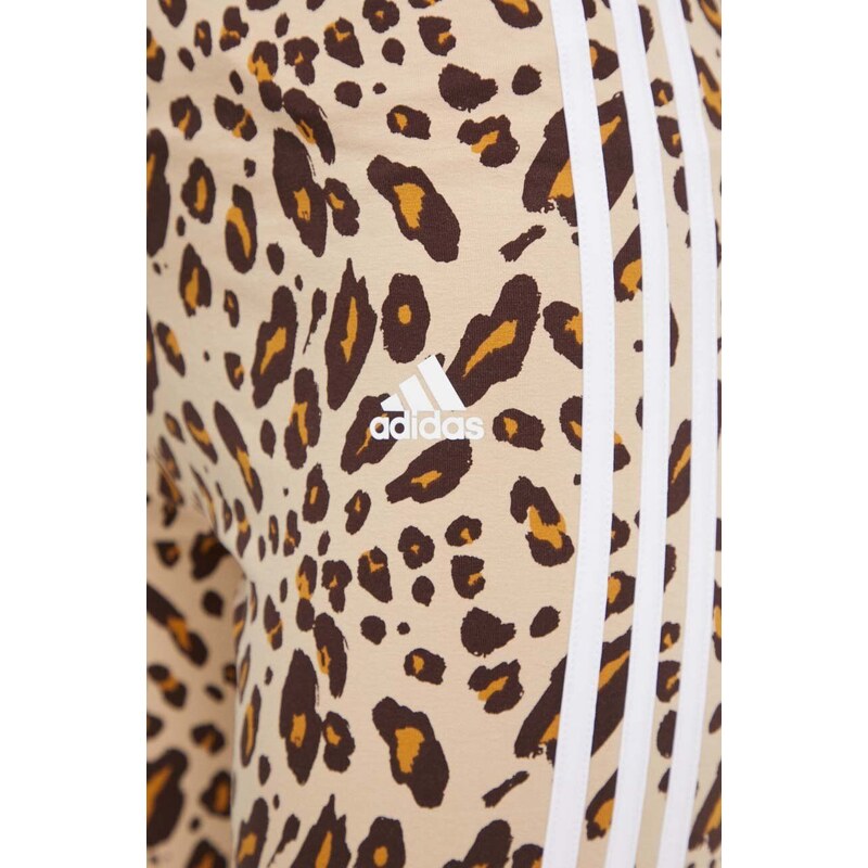 adidas colanți femei, culoarea bej, cu model IS2149