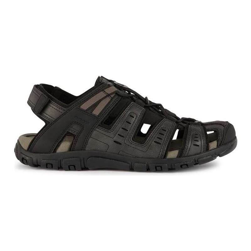 Geox sandale UOMO SANDAL STRADA barbati, culoarea negru, U4524C 000ME C9999