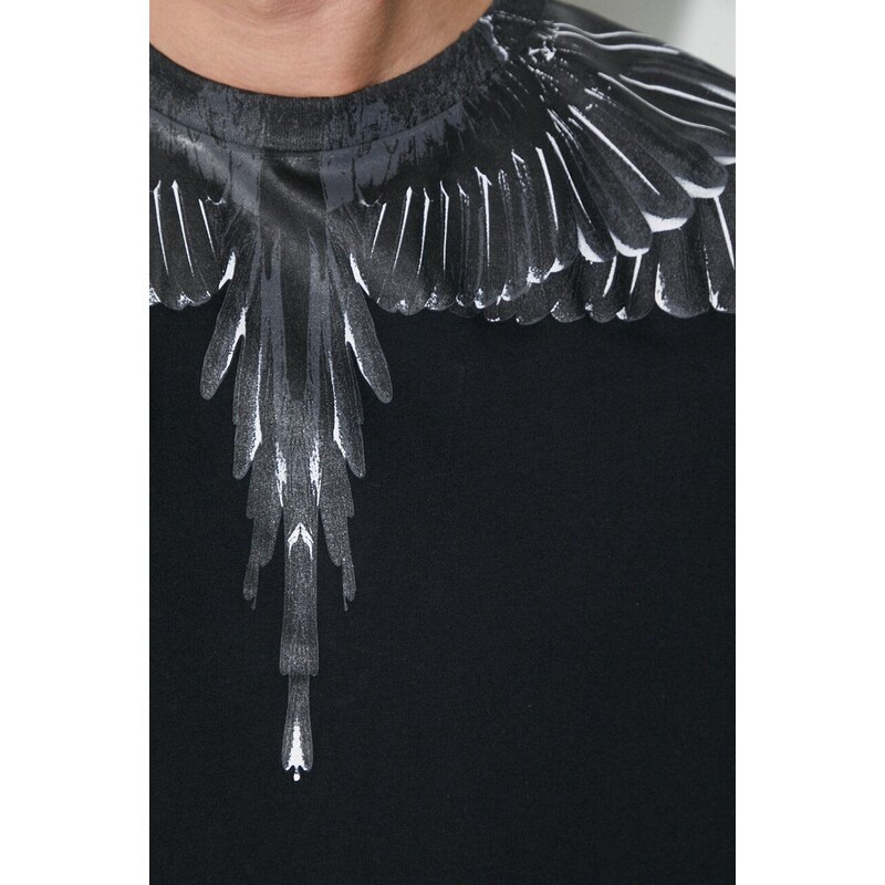 Marcelo Burlon tricou din bumbac Icon Wings Basic bărbați, culoarea negru, cu imprimeu, CMAA056C99JER0011010