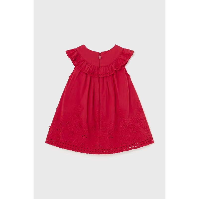Mayoral rochie din bumbac pentru bebeluși culoarea rosu, mini, evazati