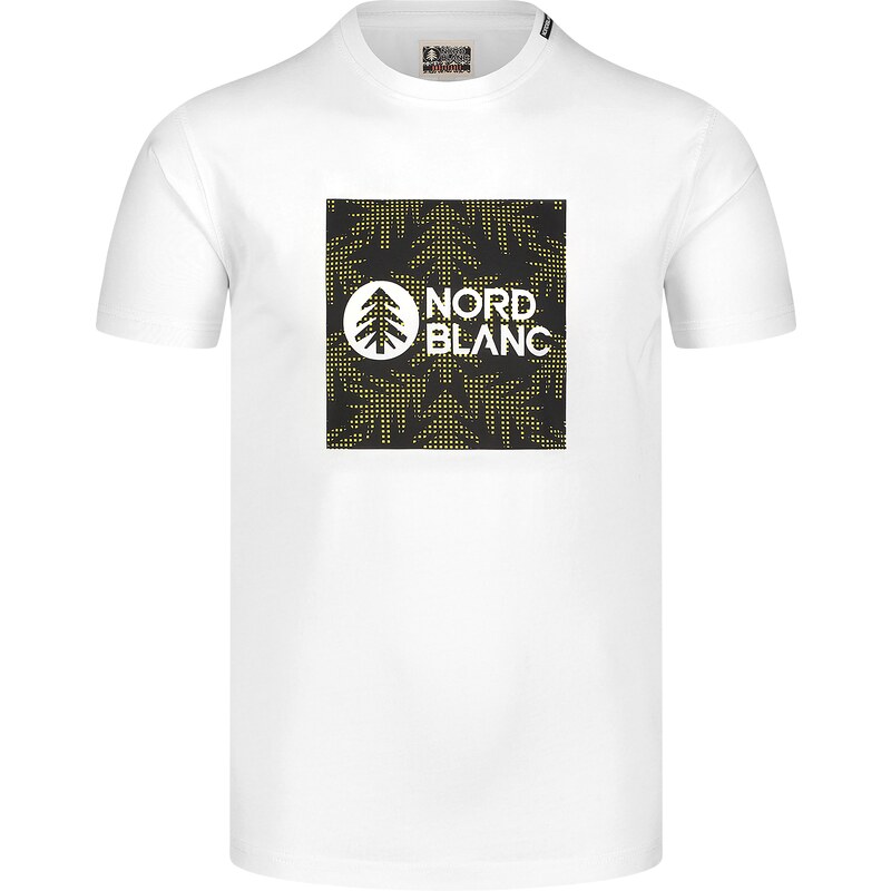 Nordblanc Tricou alb pentru bărbați SQUARED