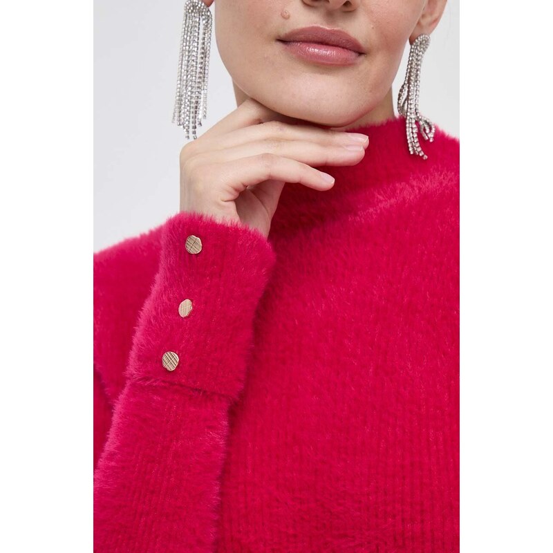 Morgan pulover femei, culoarea roz, cu turtleneck