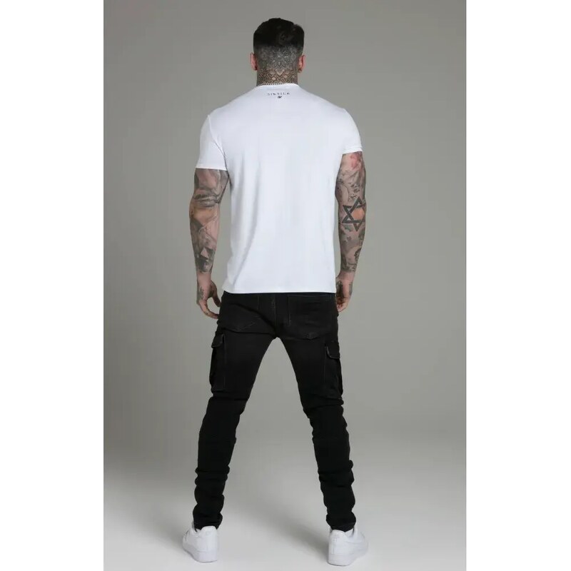 Tricou SIKSILK 2-pack Muscle white/black