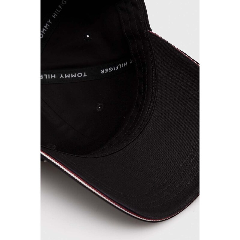 Tommy Hilfiger șapcă de baseball din bumbac culoarea negru, uni AM0AM12035